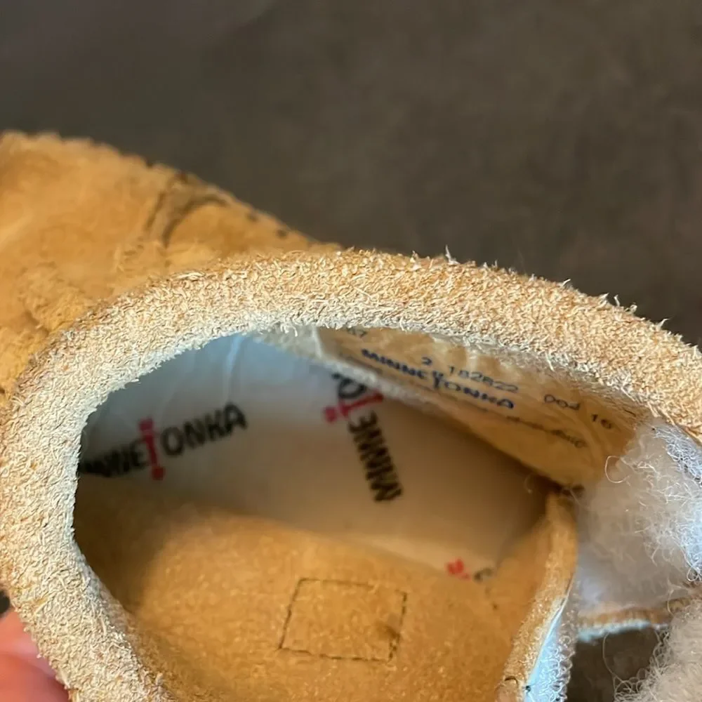 Minnetonka Baby Moccasin Suede brown/ yellow